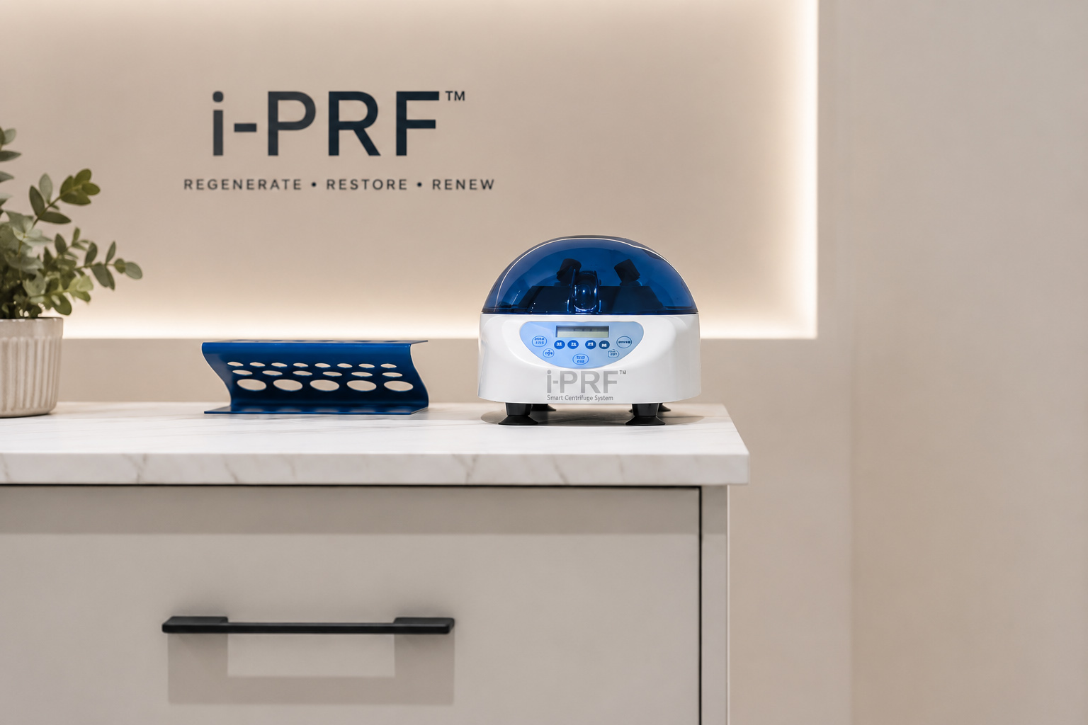Midlands Trichology's i-PRF centrifuge system used to prepare injectable Platelet-Rich Fibrin (i-PRF) for hair restoration treatments